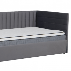 Ágy ágyráccsal. 90x200. szürke Velvet szovet. MEVIA