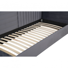 Ágy ágyráccsal. 90x200. szürke Velvet szovet. MEVIA