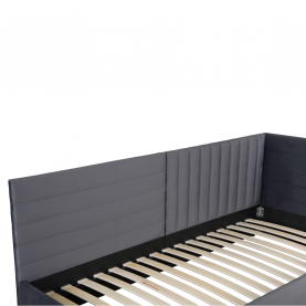 Ágy ágyráccsal. 90x200. szürke Velvet szovet. MEVIA