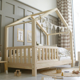 Házikóágy magas ágyráccsal LUNA Házikóágy magas ágyráccsal LUNA