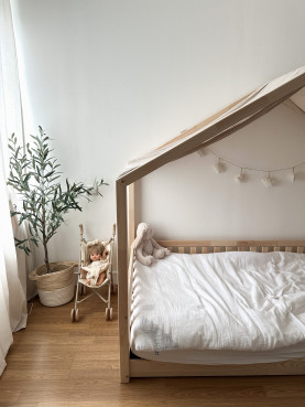 Házikóágy magas ágyráccsal LUNA Házikóágy magas ágyráccsal LUNA