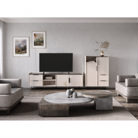 TV-asztal. kasmír/mink arvadonna gesztenye. FRESIO RTV2D2S