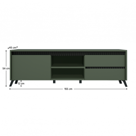TV-asztal. smoke zold/fekete. LONGY RTV1K2So TV-asztal. smoke zold/fekete. LONGY RTV1K2So