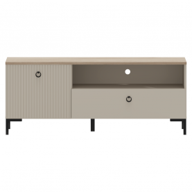 TV-állvány. szürkésbarna Taupe/silverjack tolgy. DOMCA 1K1S