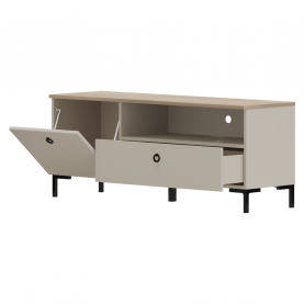 TV-állvány. szürkésbarna Taupe/silverjack tolgy. DOMCA 1K1S