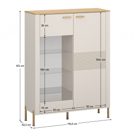Alacsony vitrin. kasmír/kő tolgy. RUNOL 1D1W