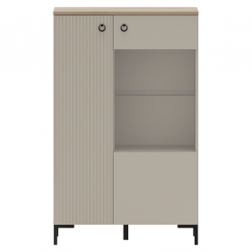 Alacsony vitrin. szürkésbarna Taupe/silverjack tolgy. DOMCA 1D1W/140 Alacsony vitrin. szürkésbarna Taupe/silverjack tolgy. DOMCA 1D1W/140