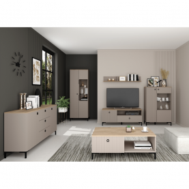 Vitrin. szürkésbarna Taupe/silverjack tolgy. DOMCA 1D1W Vitrin. szürkésbarna Taupe/silverjack tolgy. DOMCA 1D1W