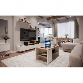 Nappali fal. fehér/artisan tolgy. MILONA