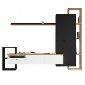 Nappali fal. fekete/fehér/arany craft tolgy. DENISO