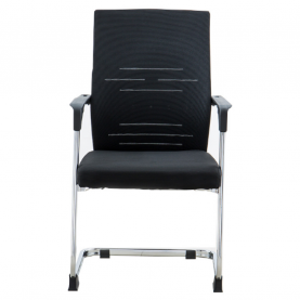 Tárgyalószék. fekete/króm. SALMAN