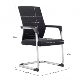 Tárgyalószék. fekete/króm. SALMAN
