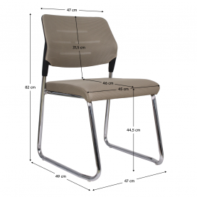 Tárgyalószék. világosbarna/króm. KLEDI