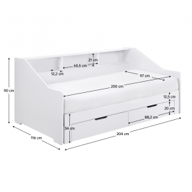 Kihúzható ágy. fehér. MONETA Kihúzható ágy. fehér. MONETA