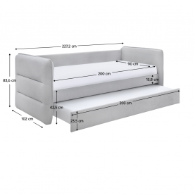 Kihúzható ágy. szürke. TRINIA Kihúzható ágy. szürke. TRINIA