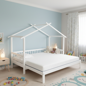 Montessori ágy pótággyal. fehér. 90x200. KESIO