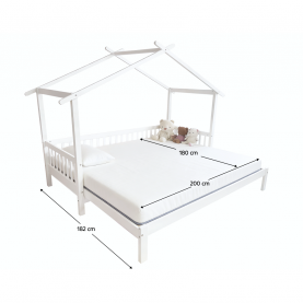 Montessori ágy pótággyal. fehér. 90x200. KESIO