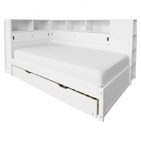 Ágy polcokkal és pótággyal. fehér. 90x200. LENDON Ágy polcokkal és pótággyal. fehér. 90x200. LENDON