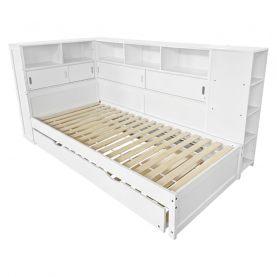 Ágy polcokkal és pótággyal. fehér. 90x200. LENDON Ágy polcokkal és pótággyal. fehér. 90x200. LENDON