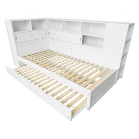 Ágy polcokkal és pótággyal. fehér. 90x200. LENDON Ágy polcokkal és pótággyal. fehér. 90x200. LENDON