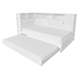 Ágy polcokkal és pótággyal. fehér. 90x200. LENDON Ágy polcokkal és pótággyal. fehér. 90x200. LENDON