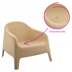 Rakásolható fotel. barna. műanyag. SOKRA NEW