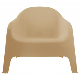 Rakásolható fotel. barna. műanyag. SOKRA NEW