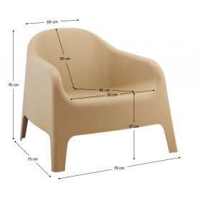 Rakásolható fotel. barna. műanyag. SOKRA NEW