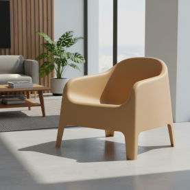 Rakásolható fotel. barna. műanyag. SOKRA NEW