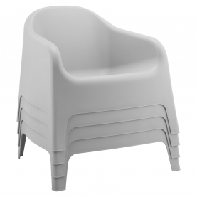 Rakásolható fotel. szürke. műanyag. SOKRA NEW