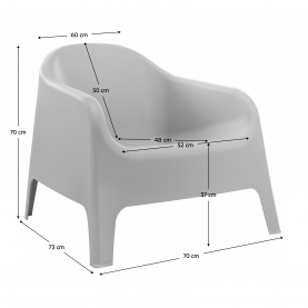Rakásolható fotel. szürke. műanyag. SOKRA NEW