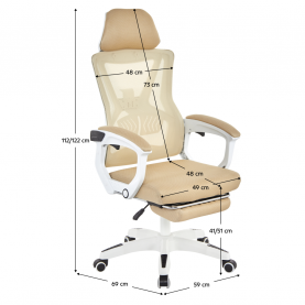 Irodai szék. bézs/fehér. teherbírás 150 kg. MALVIN