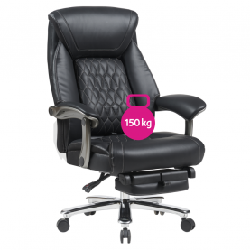 Irodai szék. fekete ekobőr/króm. teherbírás 150 kg. URIEN