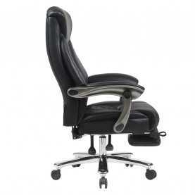 Irodai szék. fekete ekobőr/króm. teherbírás 150 kg. URIEN