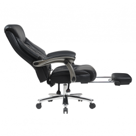 Irodai szék. fekete ekobőr/króm. teherbírás 150 kg. URIEN