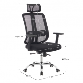 Irodai szék. fekete/króm. teherbírás 150 kg. DUVAL