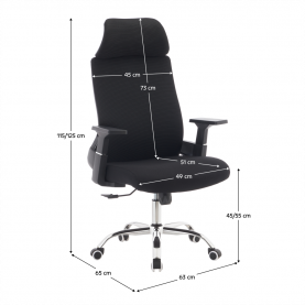 Irodai szék. fekete/króm. teherbírás 150 kg. HOLGER