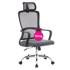 Irodai szék. fekete/szürke/króm. teherbírás 150 kg. RANDY