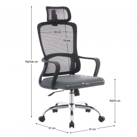 Irodai szék. fekete/szürke/króm. teherbírás 150 kg. RANDY