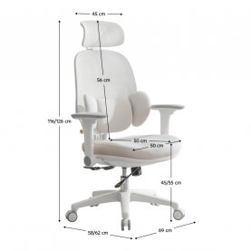 Irodai szék. szürke/fehér. ABRAMO