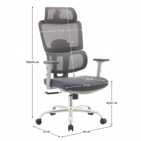 Irodai szék. szürke/króm. teherbírás 150 kg. BYRON