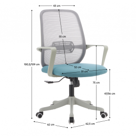 Irodai szék. szürke/kék. DERVIN