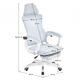 Irodai szék. világosszürke/fehér. teherbírás 150 kg. MALVIN