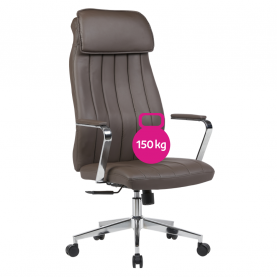 Irodaszék. szürkésbarna ekobőr/króm. ELADIO