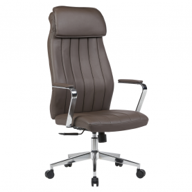 Irodaszék. szürkésbarna ekobőr/króm. ELADIO