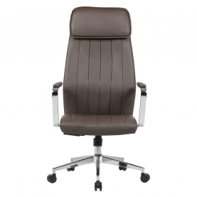 Irodaszék. szürkésbarna ekobőr/króm. ELADIO