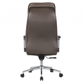 Irodaszék. szürkésbarna ekobőr/króm. ELADIO