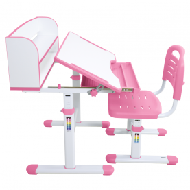 Novekvő íróasztal és szék. rózsaszín/fehér. set ZION