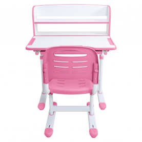 Novekvő íróasztal és szék. rózsaszín/fehér. set ZION