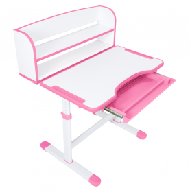 Novekvő íróasztal és szék. rózsaszín/fehér. set ZION